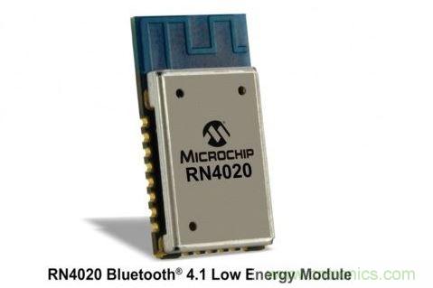 Microchip公司的RN4020模塊集成了包括天線在內完整的低功耗藍牙射頻電路。RN4020采用密封的10mm x17mm x 2mm封裝，內置有板載陶瓷天線、2.4GHz的低功耗藍牙收發器、帶完整的嵌入式低功耗藍牙協議棧的微控制器以及UART和USB接口。