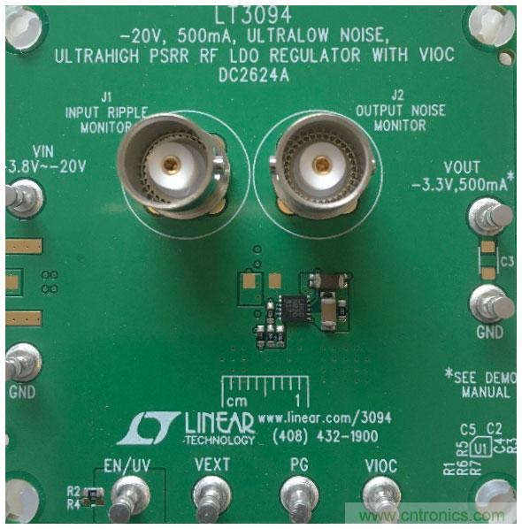 負線性穩壓器在1MHz下具有0.8&mu;V RMS噪聲和74dB電源抑制比